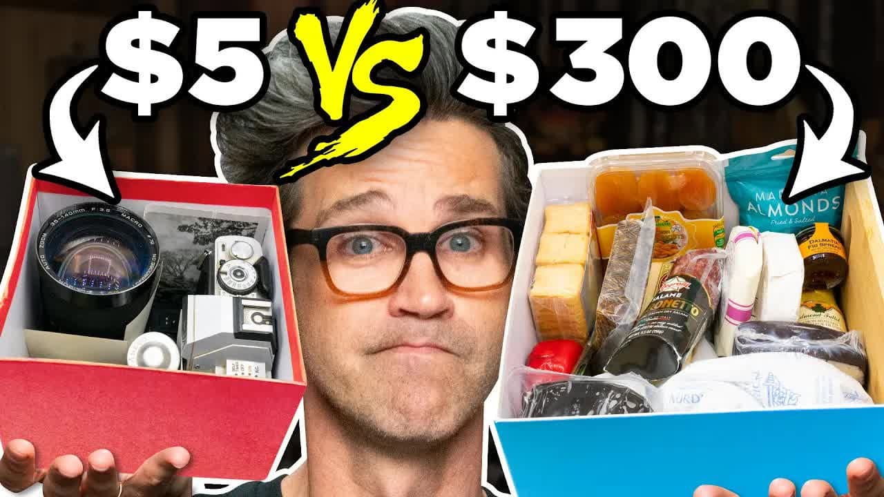 Still from Cheap Vs. Expensive Mystery Box (Challenge)