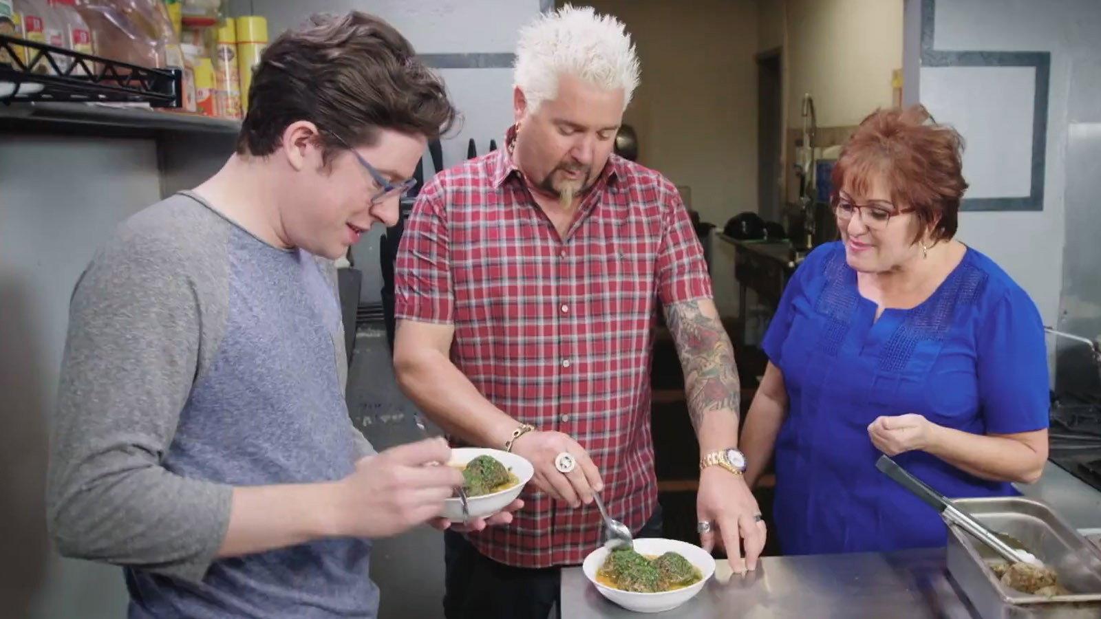 Still from Triple D Nation: Chicken, Cheese and Chili Paste