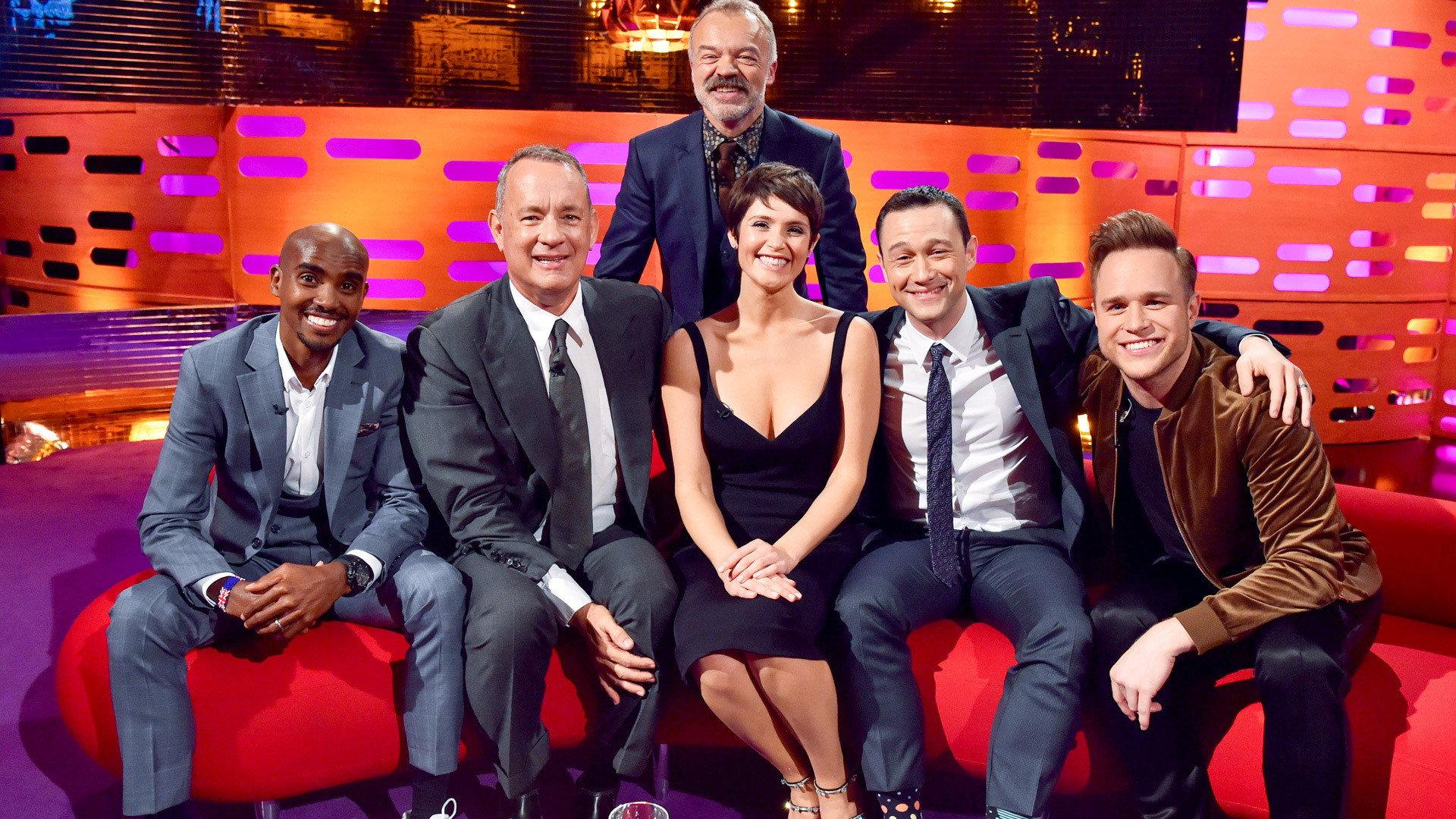 Still from Tom Hanks, Gemma Arterton, Joseph Gordon-Levitt, Mo Farah, Olly Murs