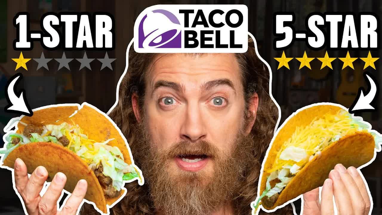 Still from 1 Star vs. 5 Star Taco Bell Taste Test