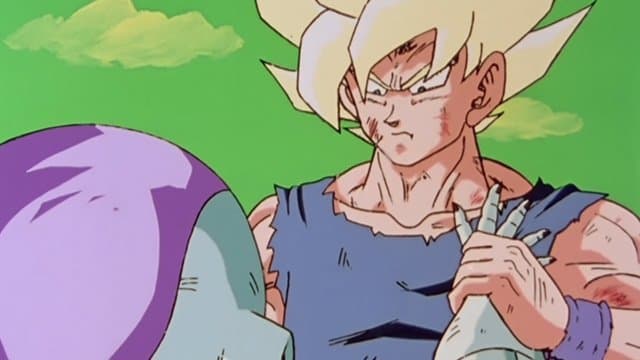 Still from The Angry Super Saiyan! Goku Throws Down the Gauntlet!