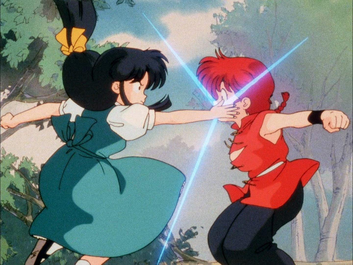 Still from School is a Battlefield! Ranma vs. Ryoga