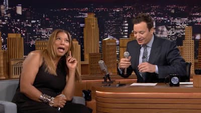 Still from Queen Latifah, Sam Rockwell, a performance by the Broadway cast of Something Rotten!
