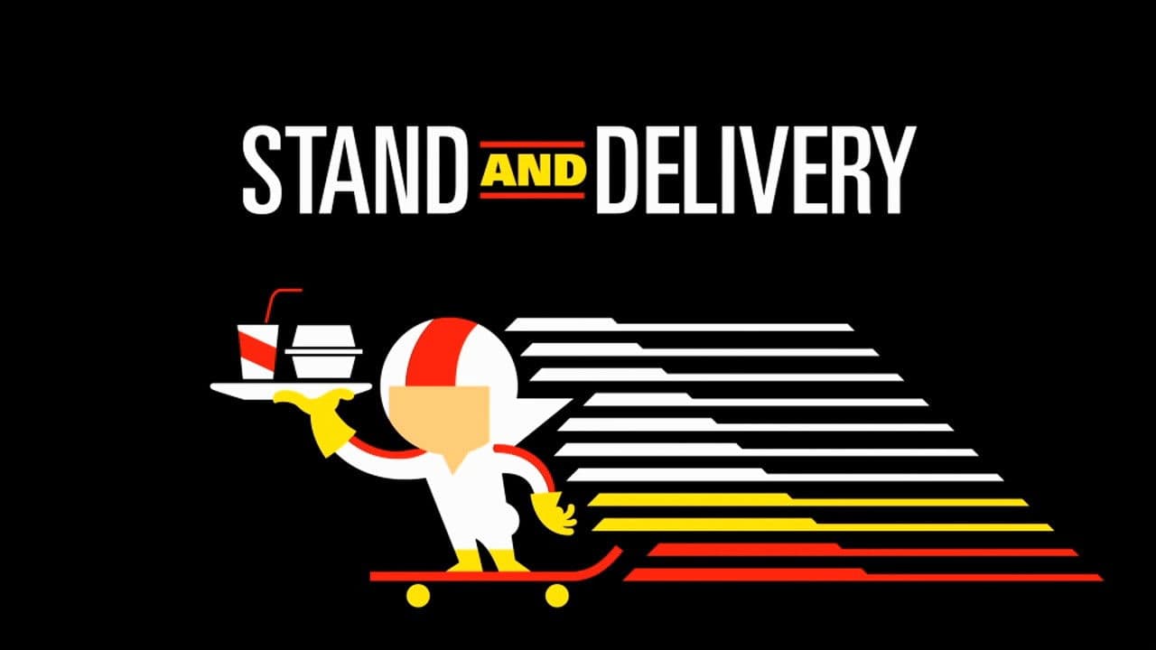 Still from Stand and Delivery