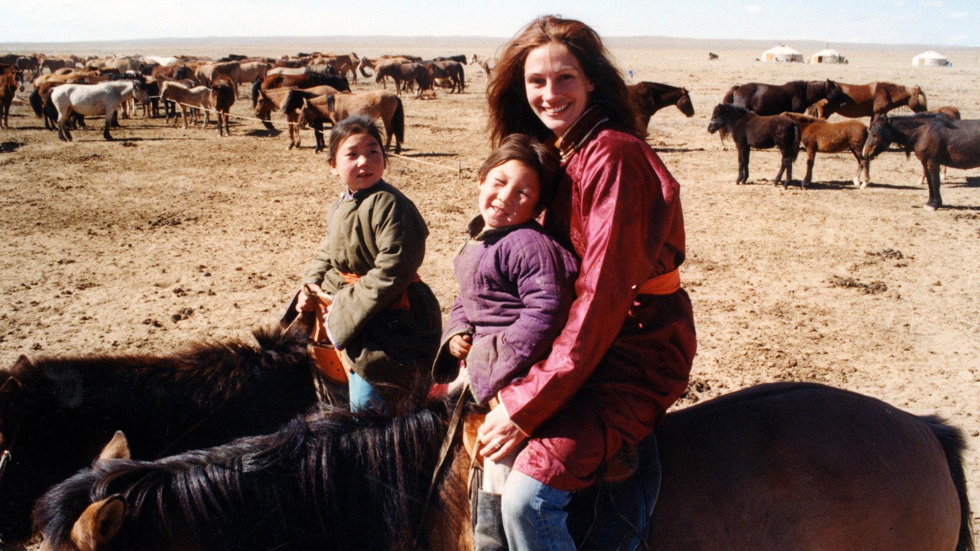 Still from Wild Horses of Mongolia with Julia Roberts