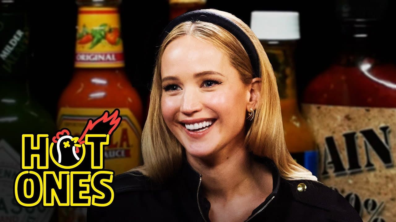 Still from Jennifer Lawrence Sobs in Pain While Eating Spicy Wings