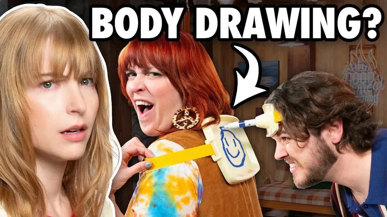 Still from Mythical Weekend - No Hands Pictionary Challenge