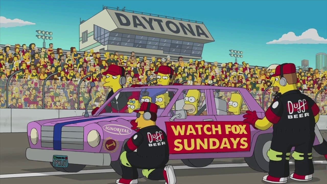 Still from Join The Simpsons at the Daytona 500