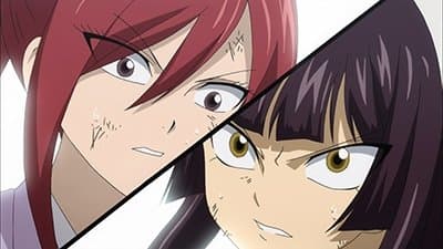 Still from Erza vs. Kagura