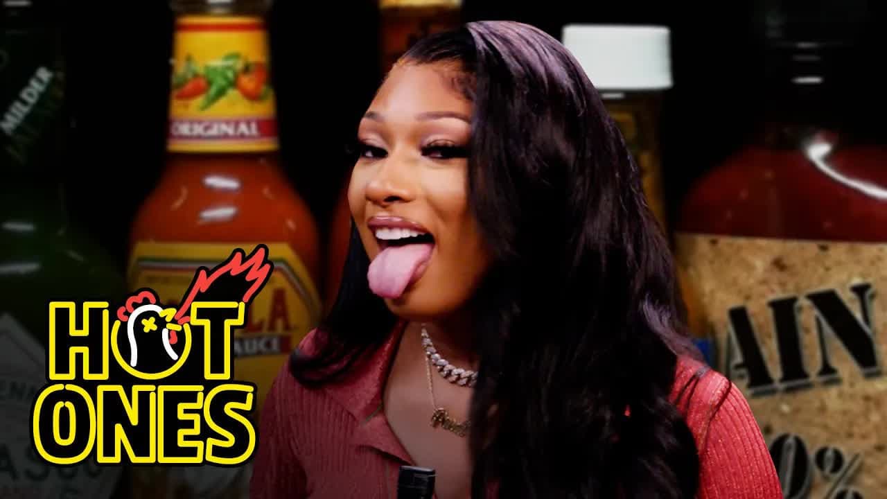 Still from Megan Thee Stallion Turns into Hot Girl Meg While Eating Spicy Wings