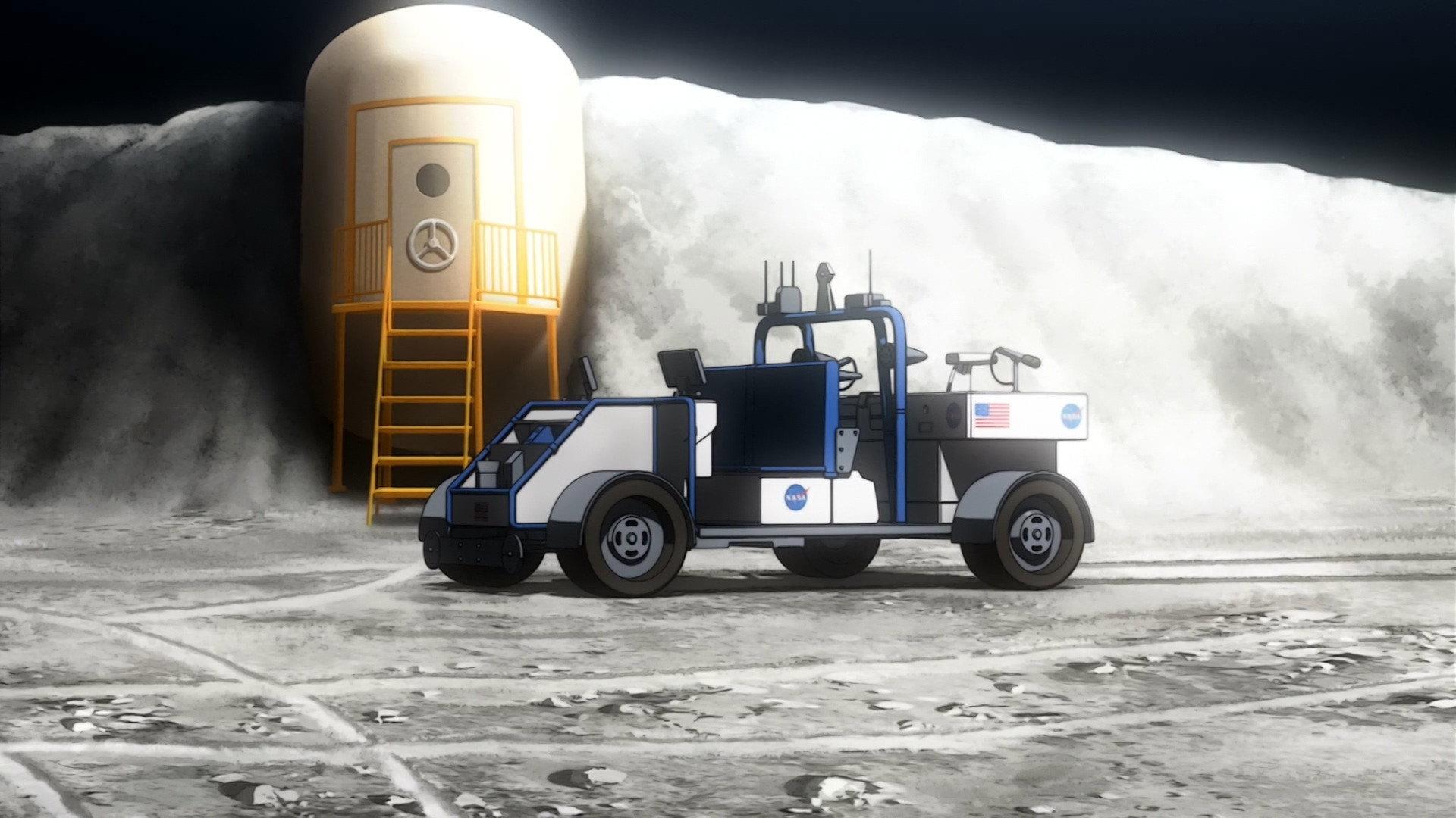Still from A Road on the Roadless Moon