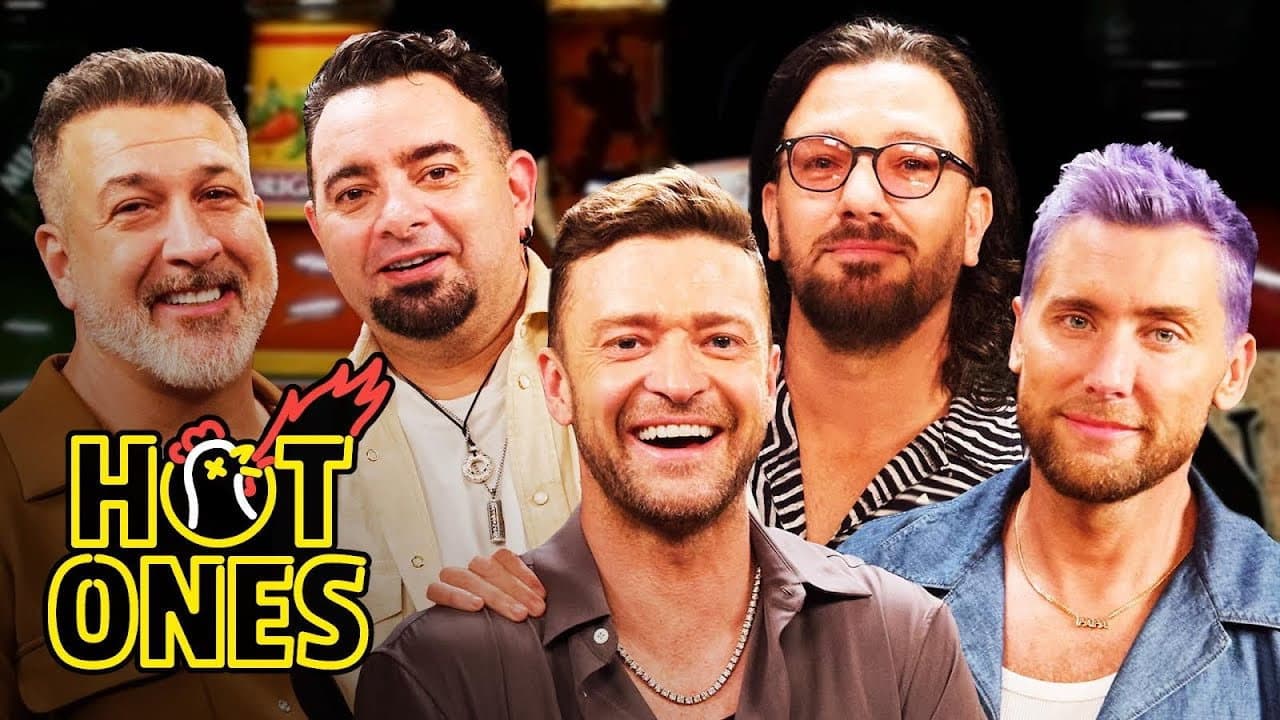 Still from *NSYNC Breaks Another Record While Eating Spicy Wings