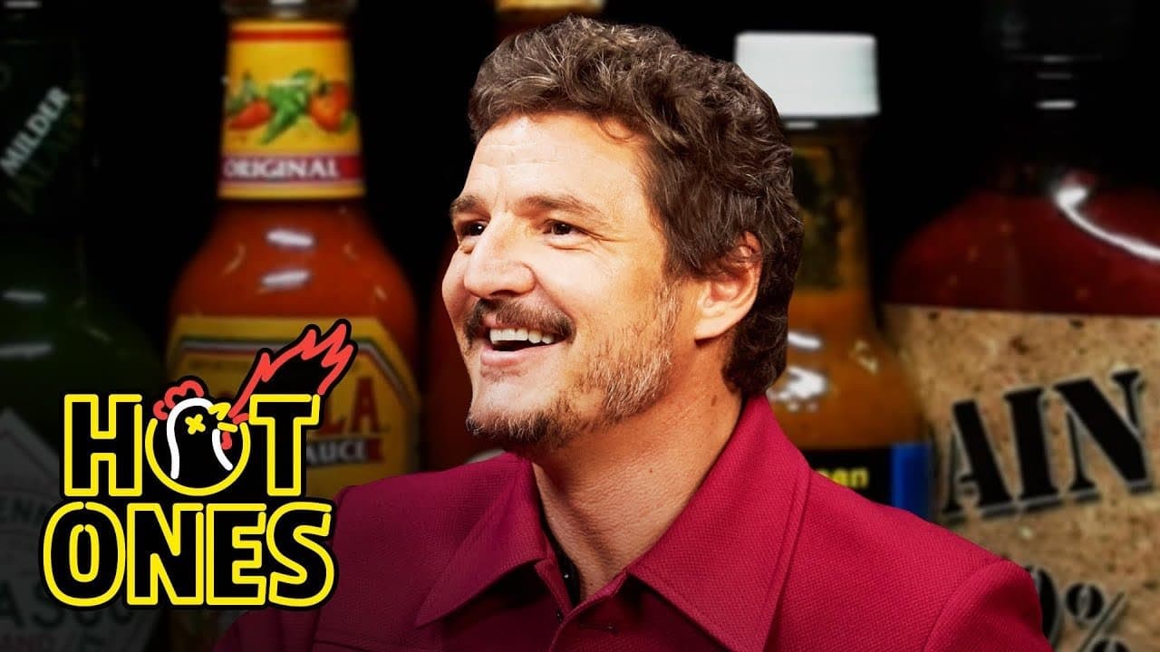 Still from Pedro Pascal Cries from His Head While Eating Spicy Wings
