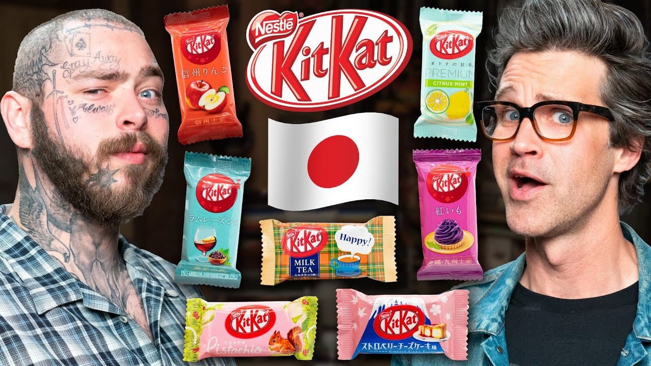 Still from Guess The Japanese Kit Kat Flavor ft. Post Malone - Good Mythical More