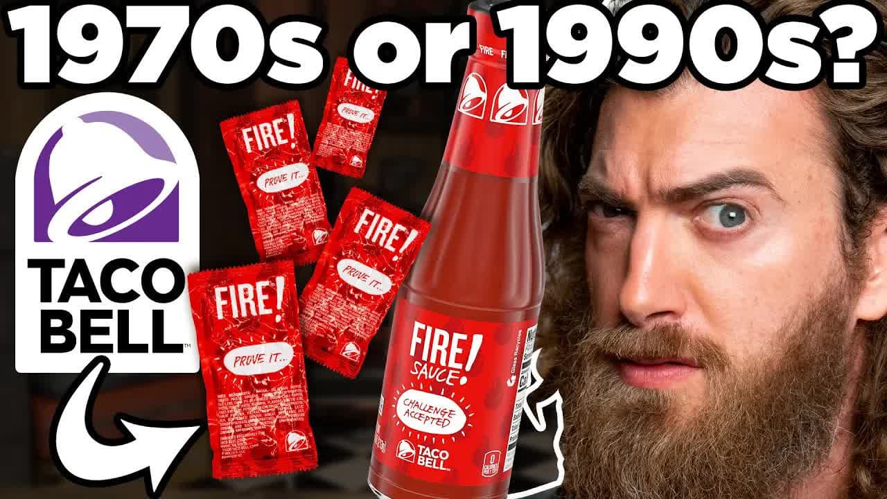 Still from 100 Years of Hot Sauce Taste Test