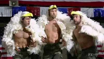 Still from The Gang Wrestles for the Troops
