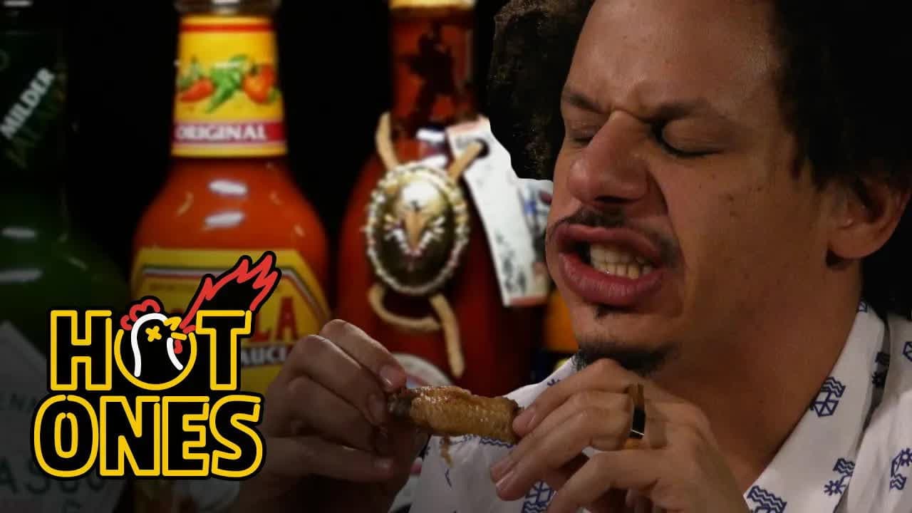 Still from Eric Andre Turns into Tay Zonday While Eating Spicy Wings