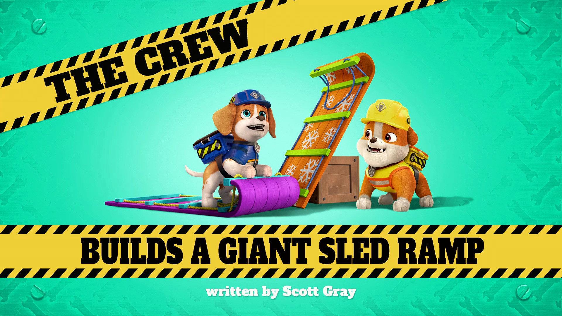 Still from The Crew Builds a Giant Sled Ramp