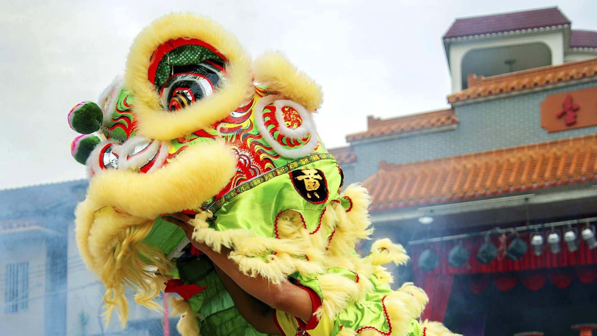 Still from Lion Dance, Tunnel, Super Sopper