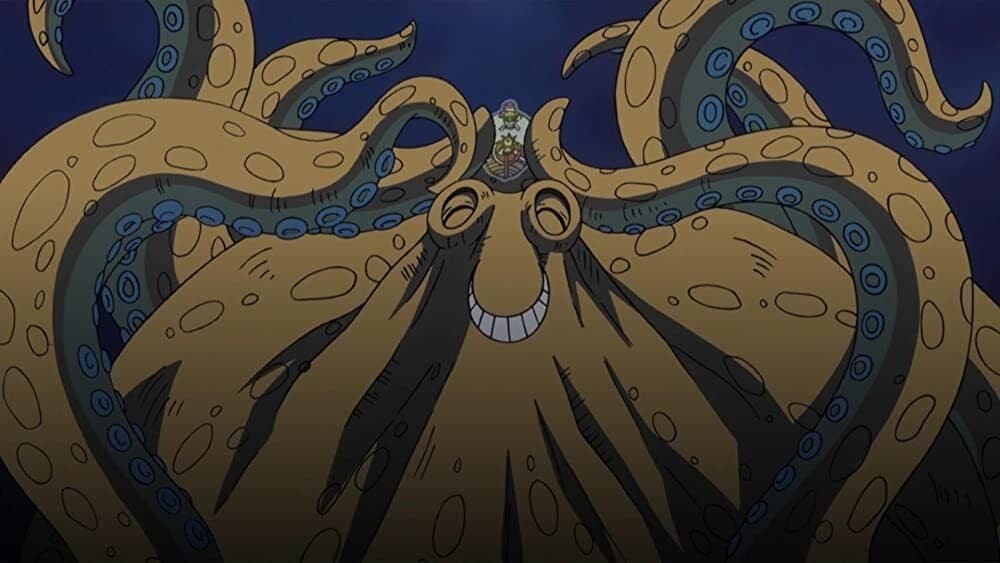 Still from Undersea Volcanic Eruption! Drifting to the Fish-Man Island!
