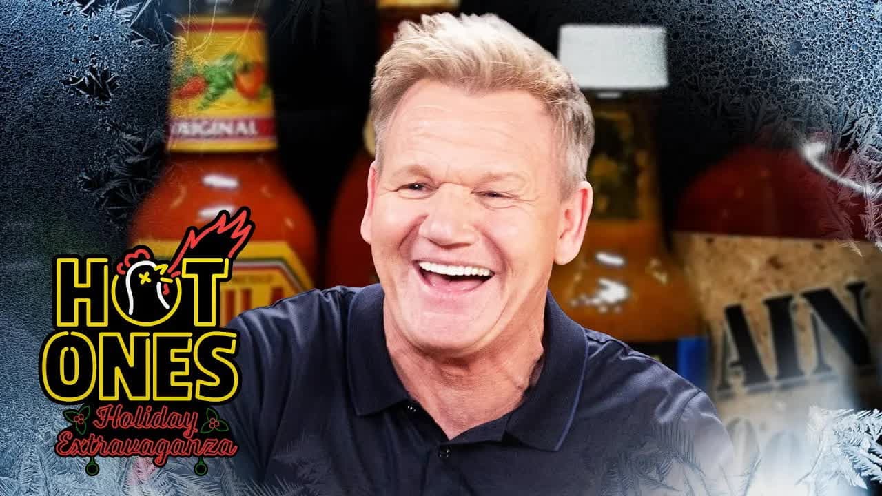Still from Gordon Ramsay Returns for the Hot Ones Holiday Extravaganza