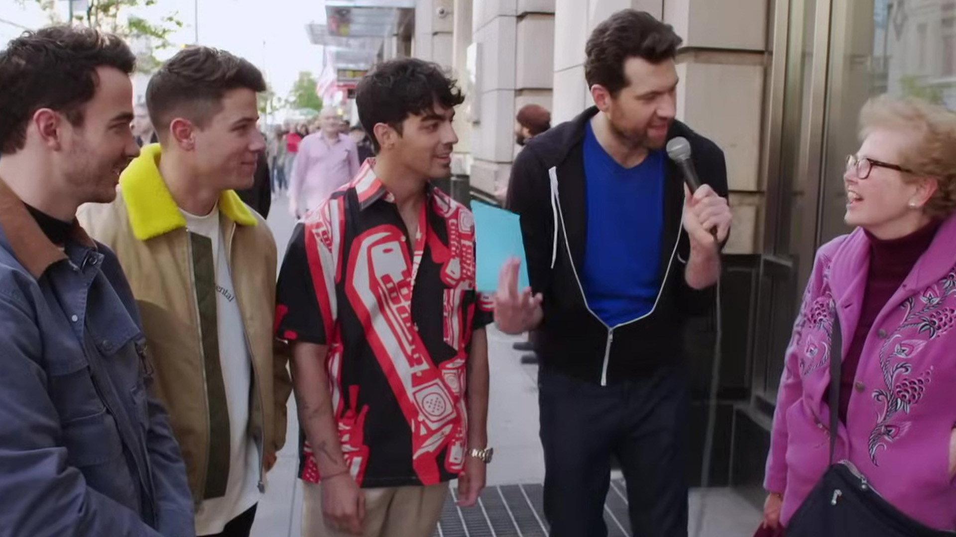Still from Billy on the Street with THE JONAS BROTHERS!!!
