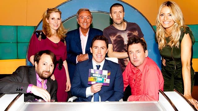Still from Rhod Gilbert, Sally Phillips, Tess Daly, Des O'Connor