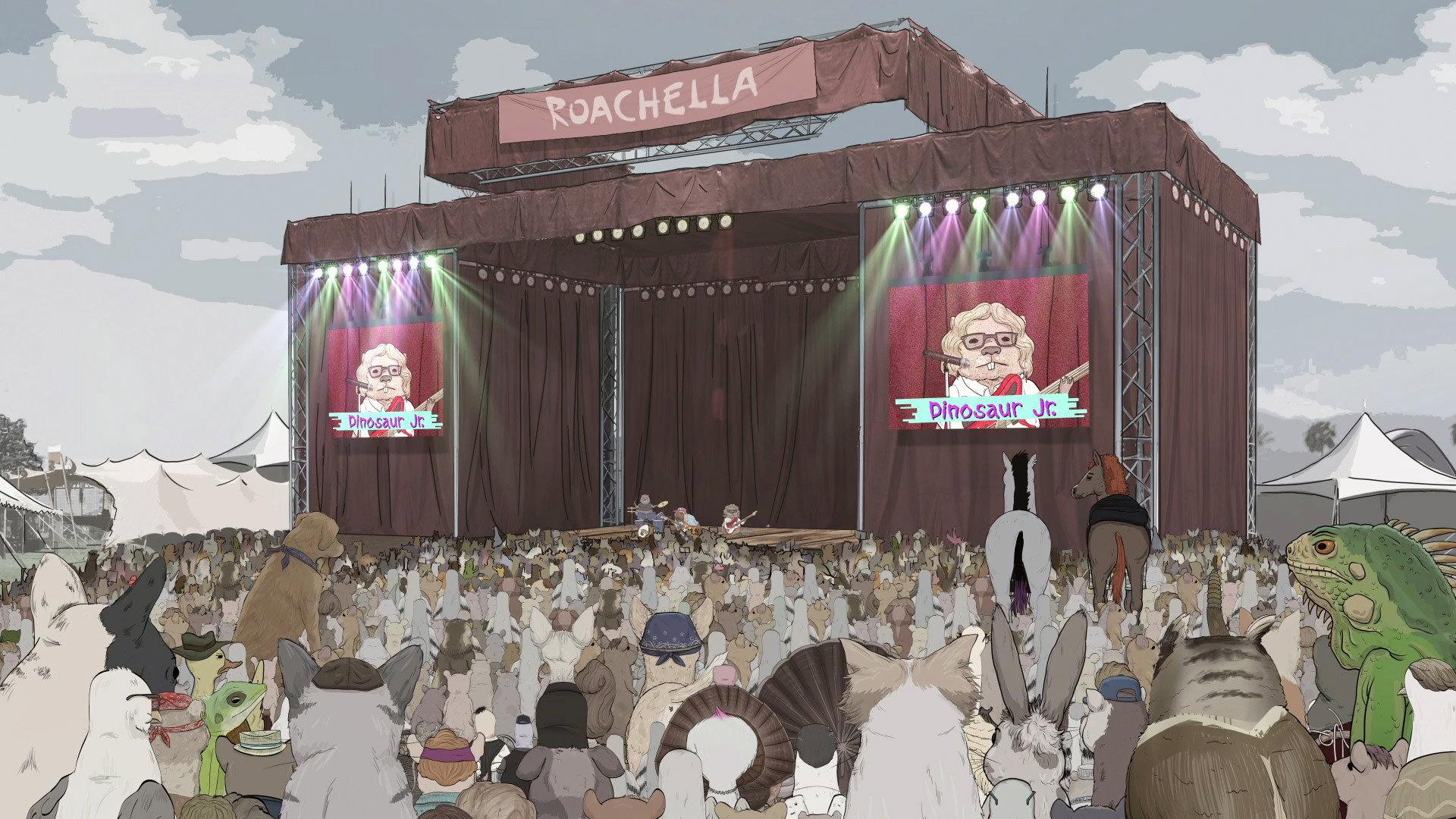 Still from Episode Thirty: Roachella.
