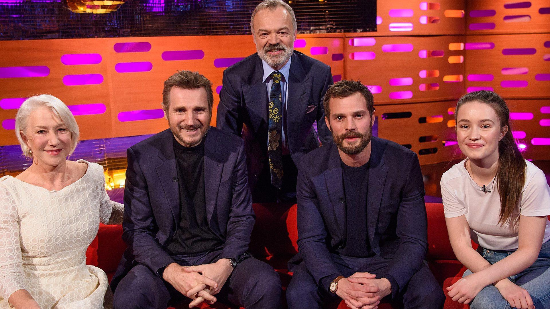 Still from Helen Mirren, Liam Neeson, Jamie Dornan, Sigrid