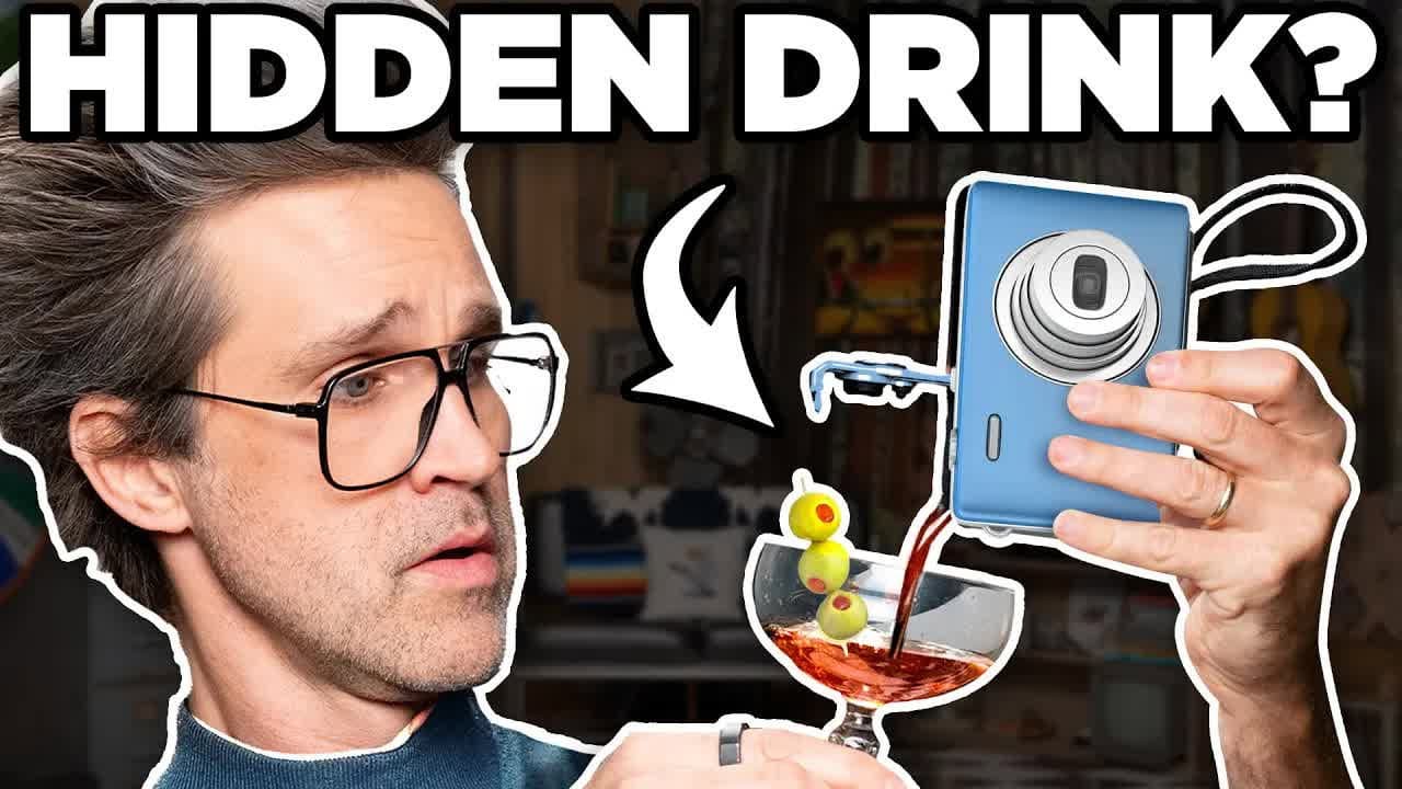 Still from Testing Secret Drinking Flasks