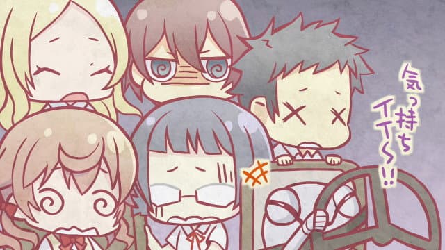 Still from Guilty Crown 4-Panel Theater - Phase 11-b - Super Driver (driving)
