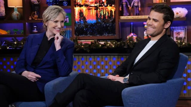Still from Jane Lynch & Paul Wesley