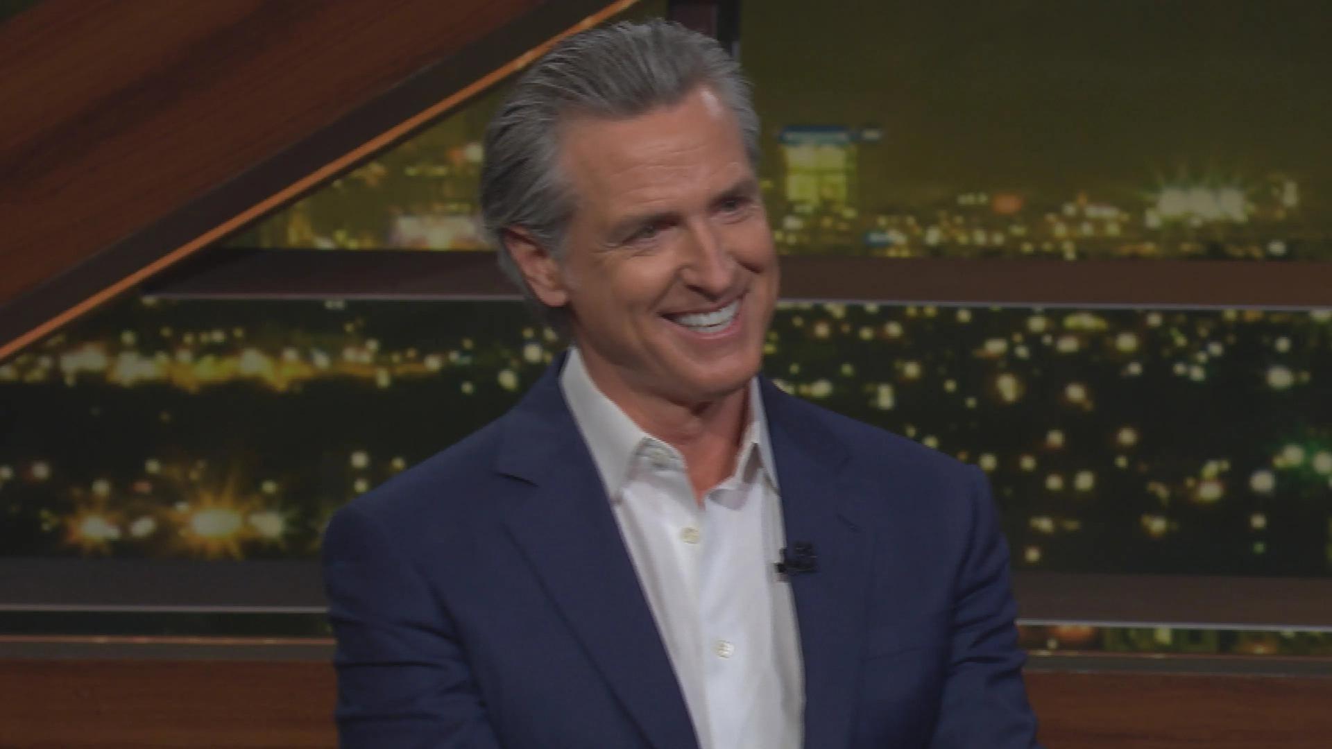 Still from March 28, 2025: Gov. Gavin Newsom, John McWhorter, Rikki Schlott