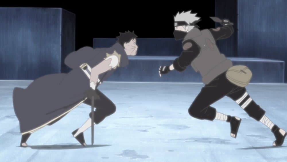 Still from Kakashi vs. Obito
