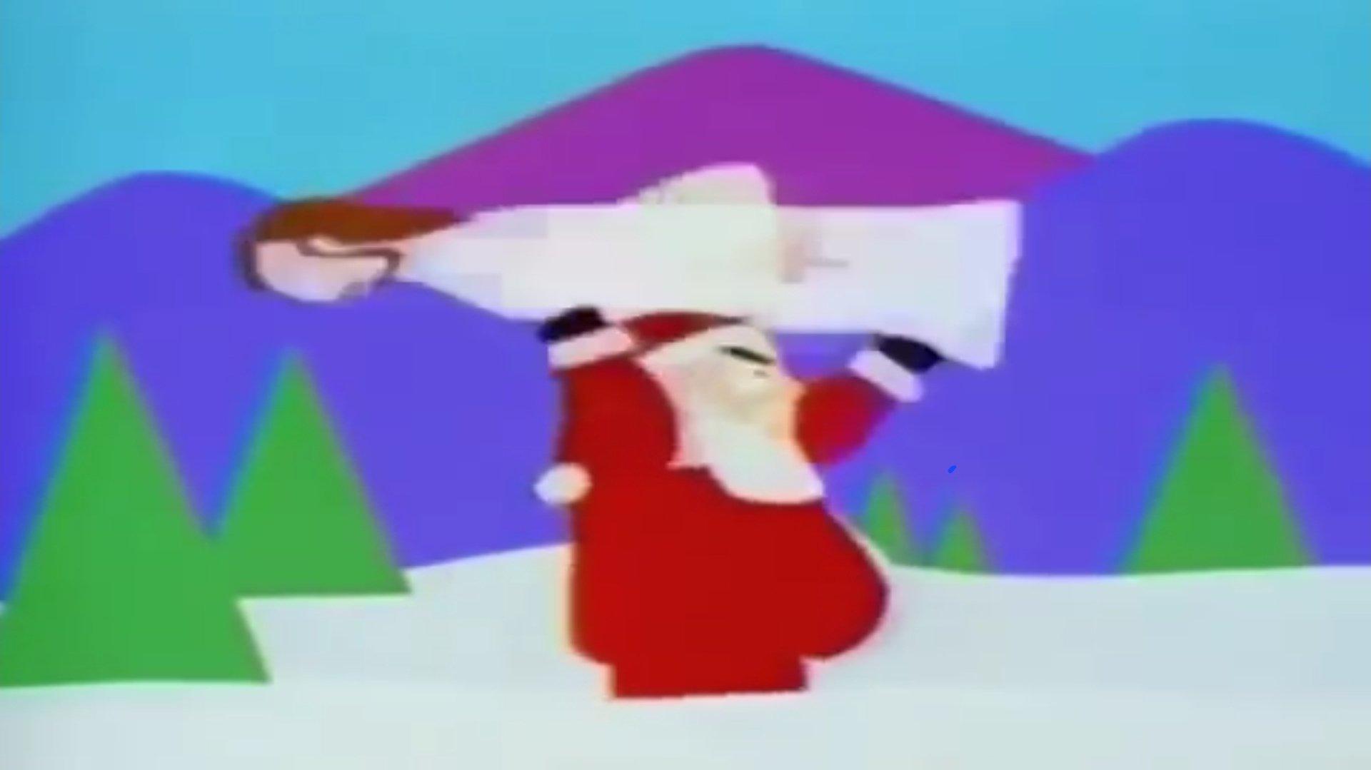 Still from The Spirit of Christmas (Jesus vs. Santa)