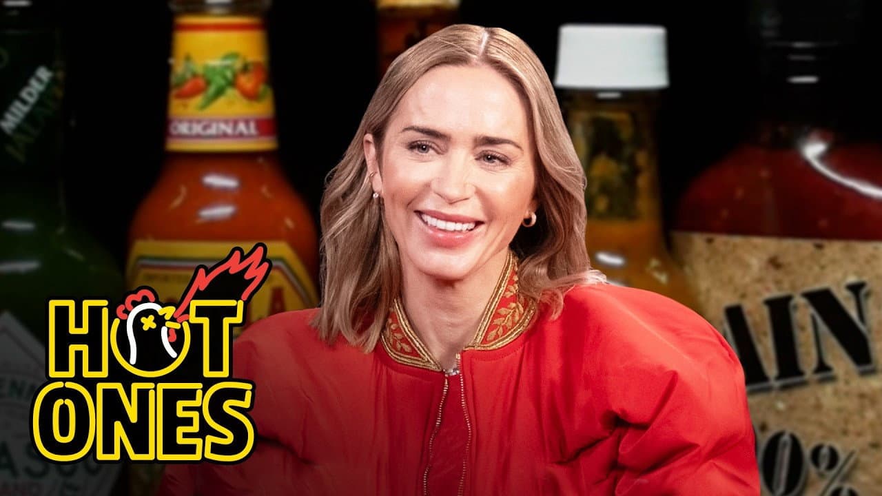 Still from Emily Blunt Is Up to the Challenge While Eating Spicy Wings
