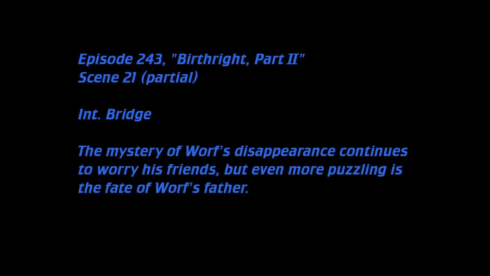 Still from Deleted Scenes: S06E17 – Birthright (Part II)