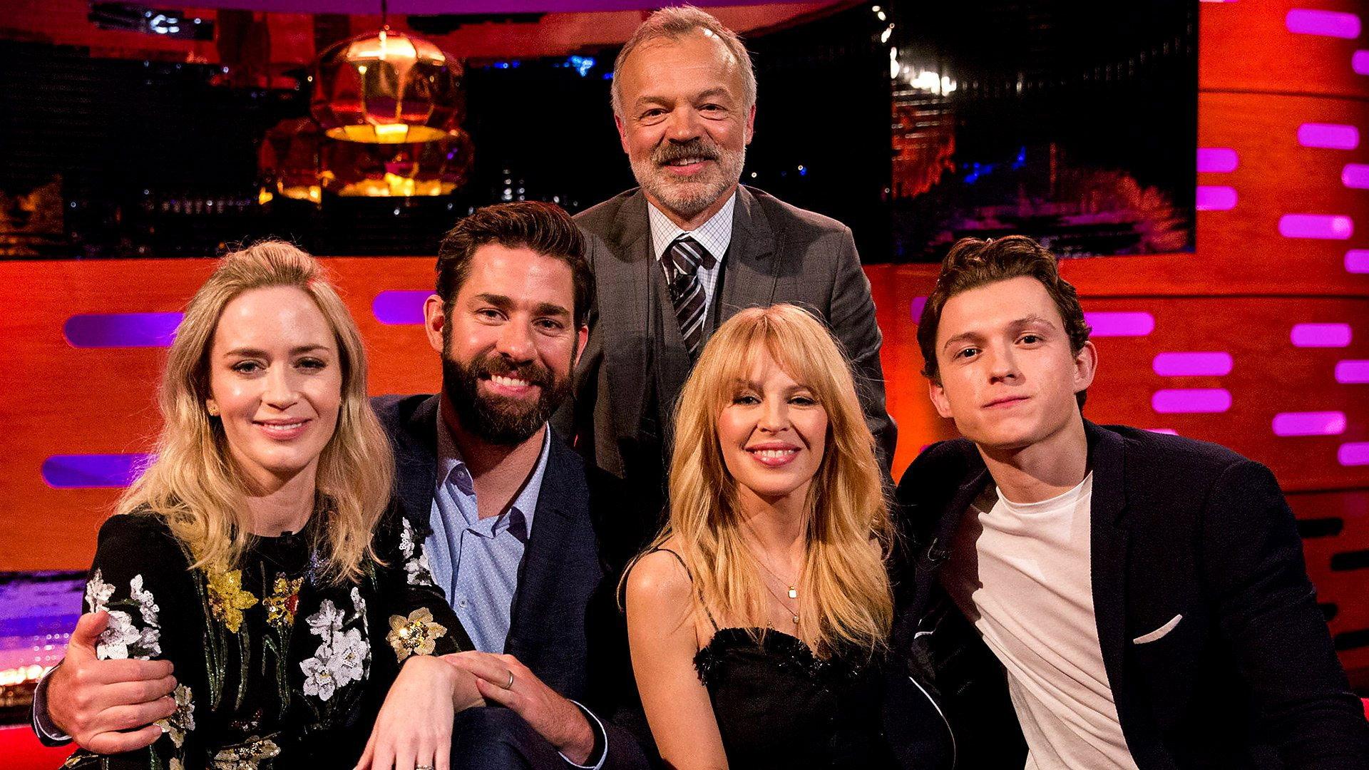 Still from Emily Blunt, John Krasinski, Tom Holland, Kylie Minogue
