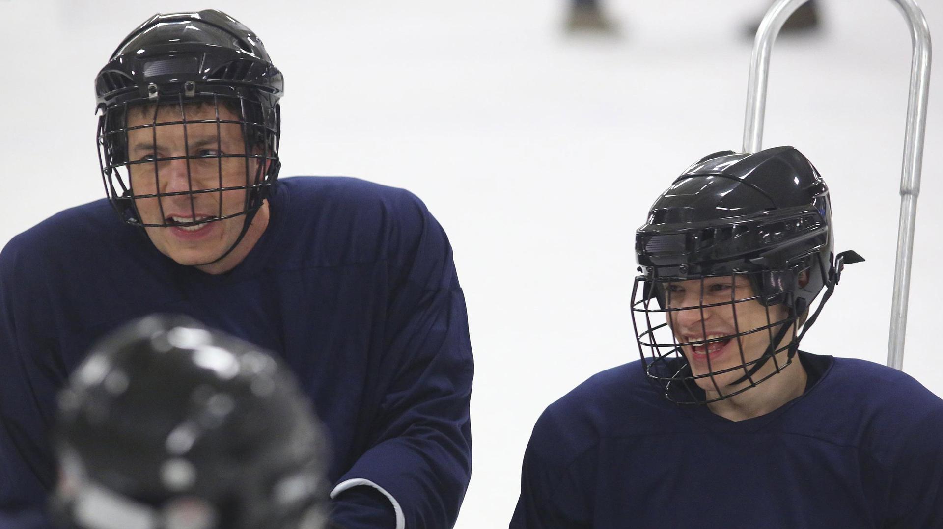 Still from S-L-E--SLED HOCKEY