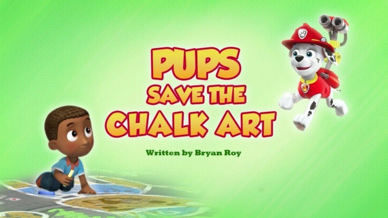 Still from Pups Saves the Chalk Art