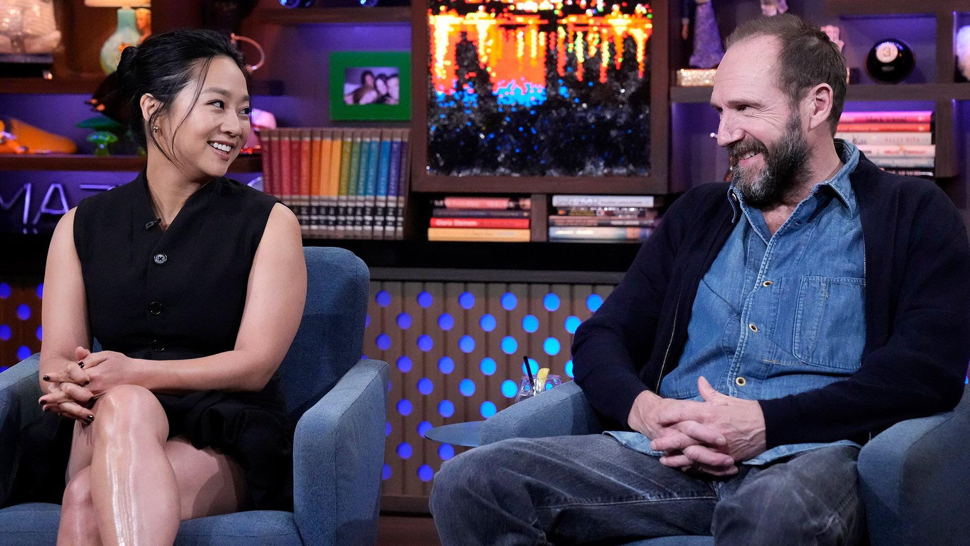 Still from Stephanie Hsu and Ralph Fiennes