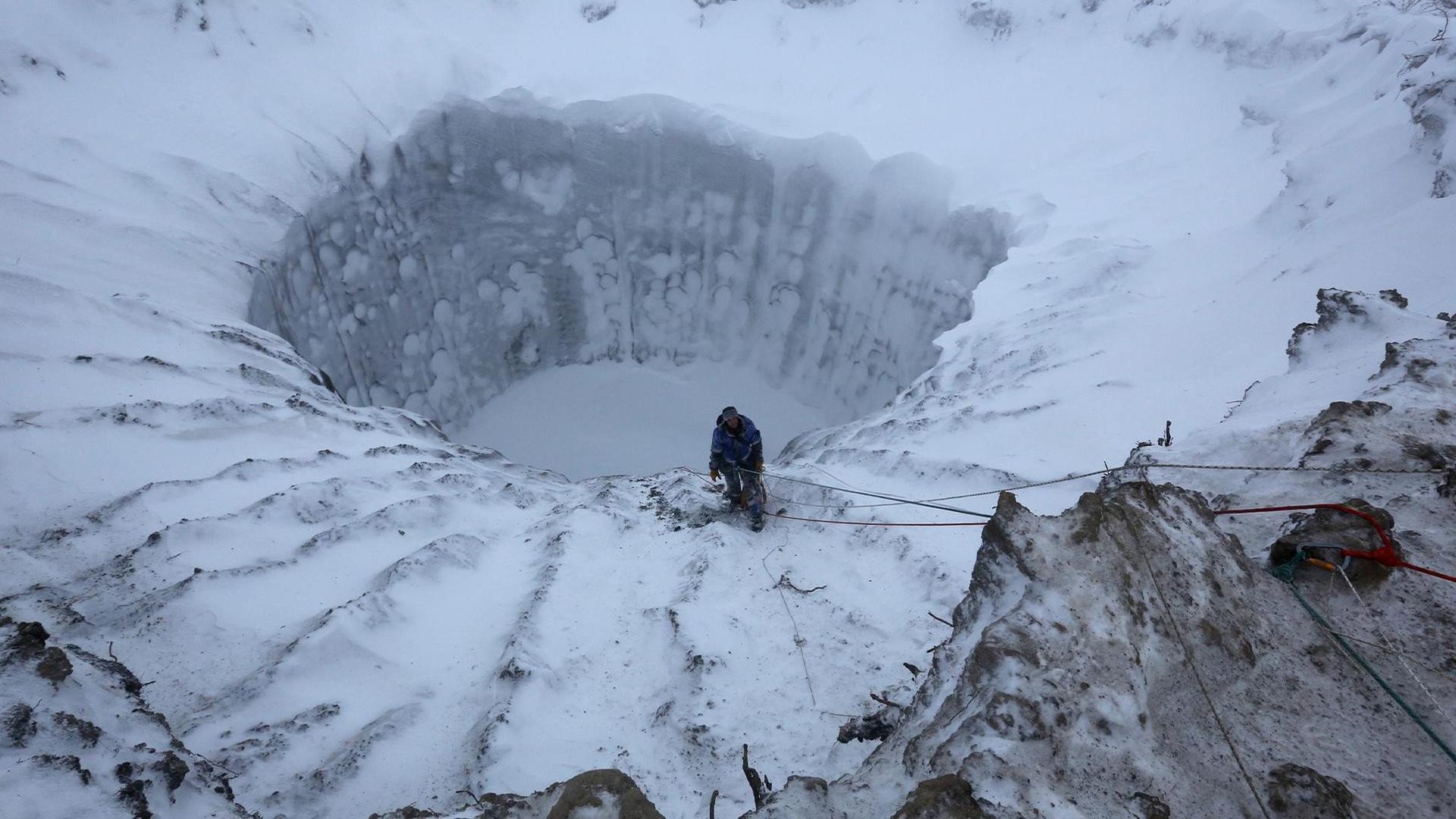 Still from Arctic Sinkholes