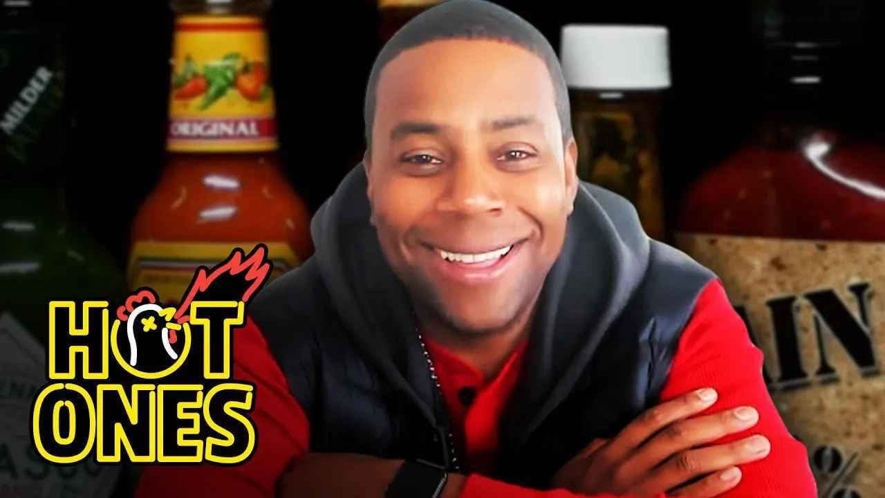 Still from Kenan Thompson Becomes a Card-Carrying Spiceman While Eating Spicy Wings