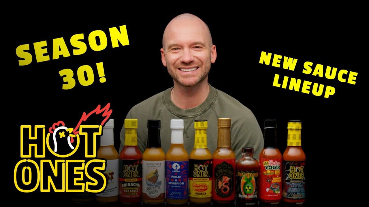Still from Sean Evans Reveals the Season 30 Hot Sauce Lineup