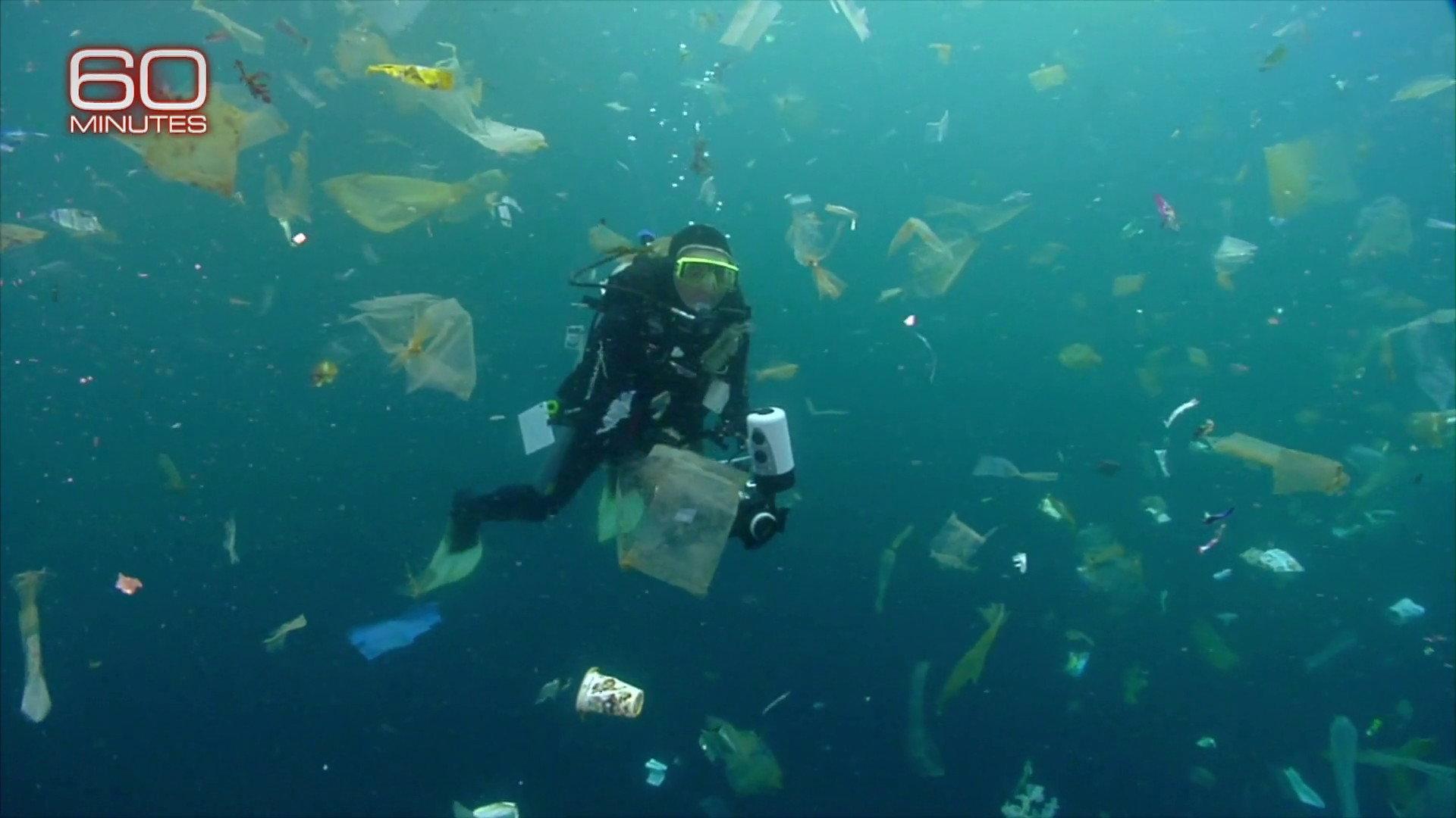 Still from Taking Aim at Opioids, Plastic Plague