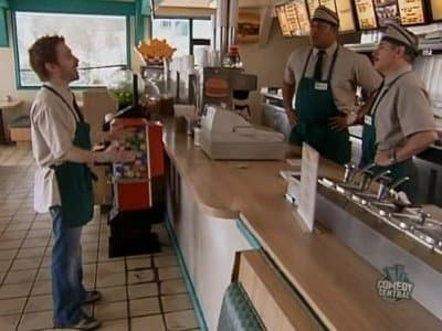 Still from Undercover at Burger Cousin