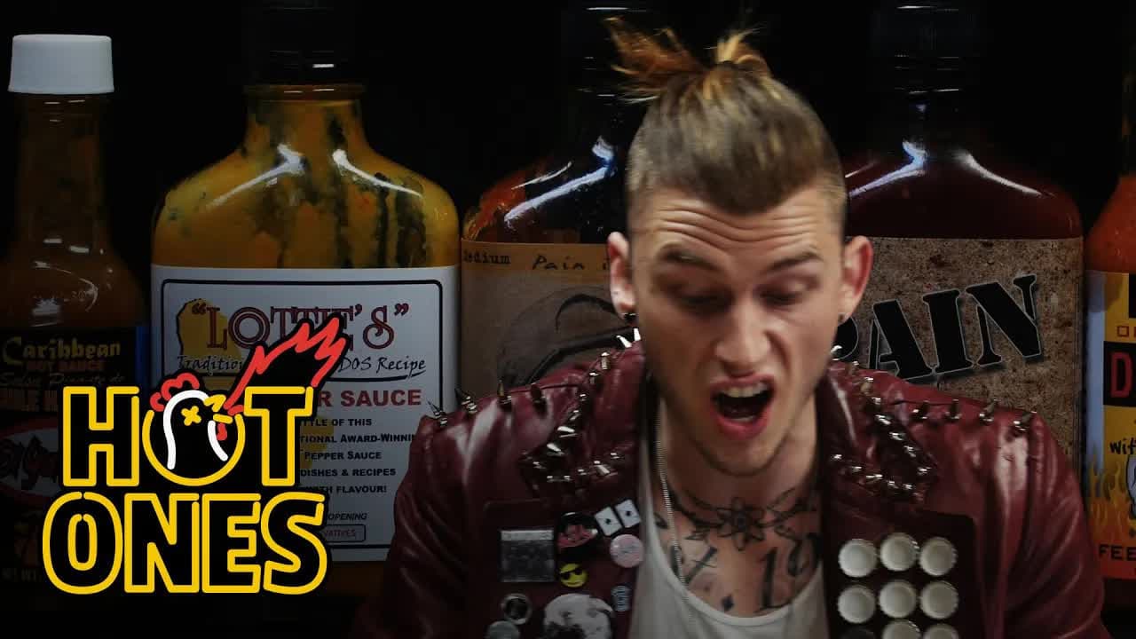 Still from Machine Gun Kelly Talks Diddy, Hangovers, & Amber Rose While Eating Spicy Wings