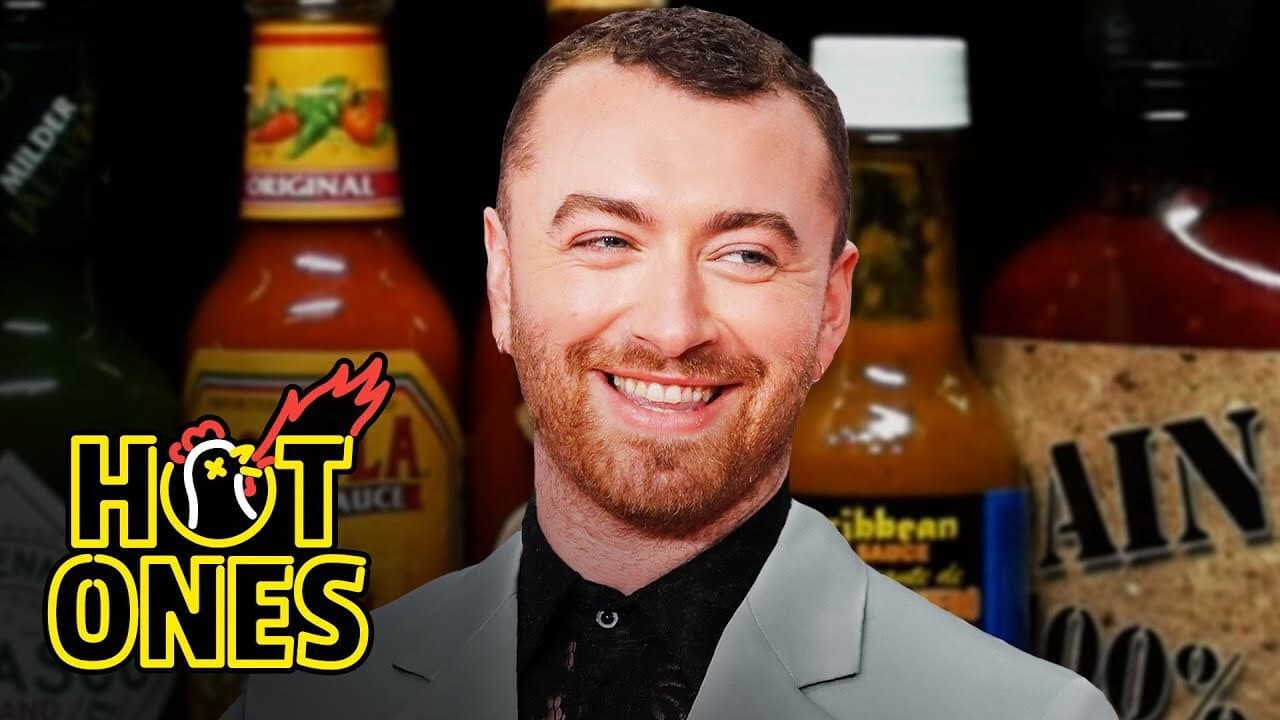 Still from Sam Smith Screams in Pain While Eating Spicy Wings