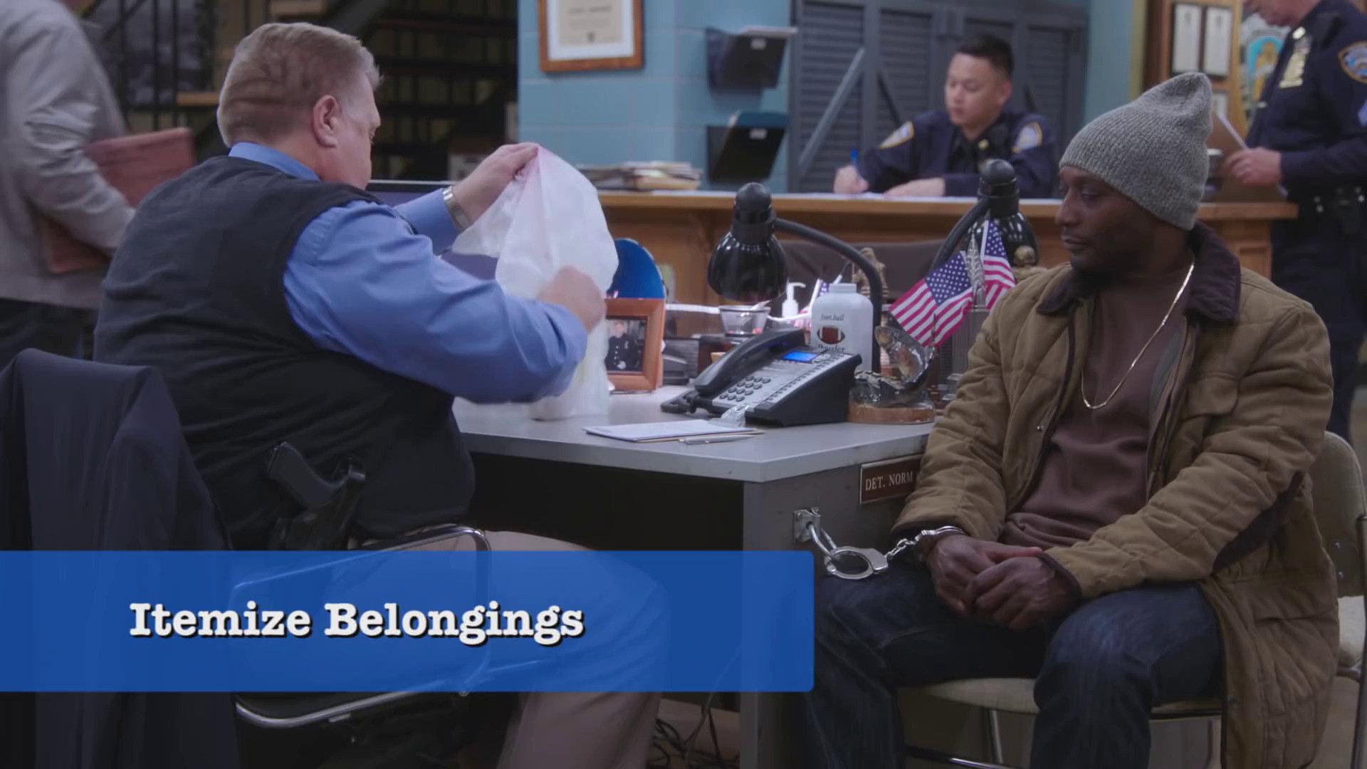 Still from Detective Skills with Hitchcock and Scully: Processing the Perp