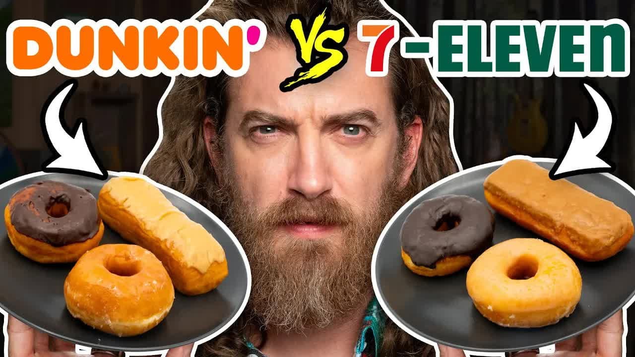 Still from Dunkin' vs. 7-Eleven Taste Test | FOOD FEUDS